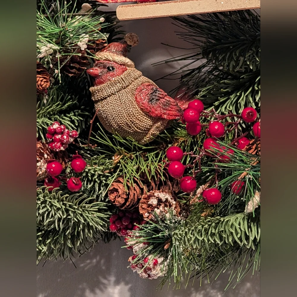 Welcome Friends Winter Wreath by Valerie Par Hill